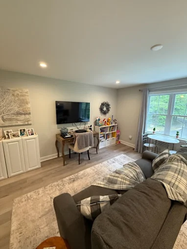 A clean, organized living area ready for occupancy, thanks to the professional move-in / move-out cleaning service by Brighthouse Cleaners.